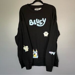 Bluey Sweatshirt crewneck black unisex Sz XXL Bingo
